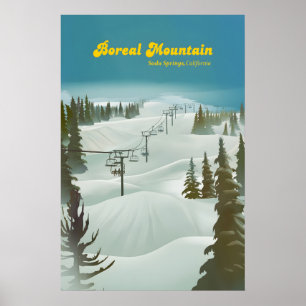 Boreal Mountain Ski Resort Travel Poster