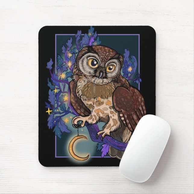 Boreal Night Tree Owl  Mouse Mat (With Mouse)