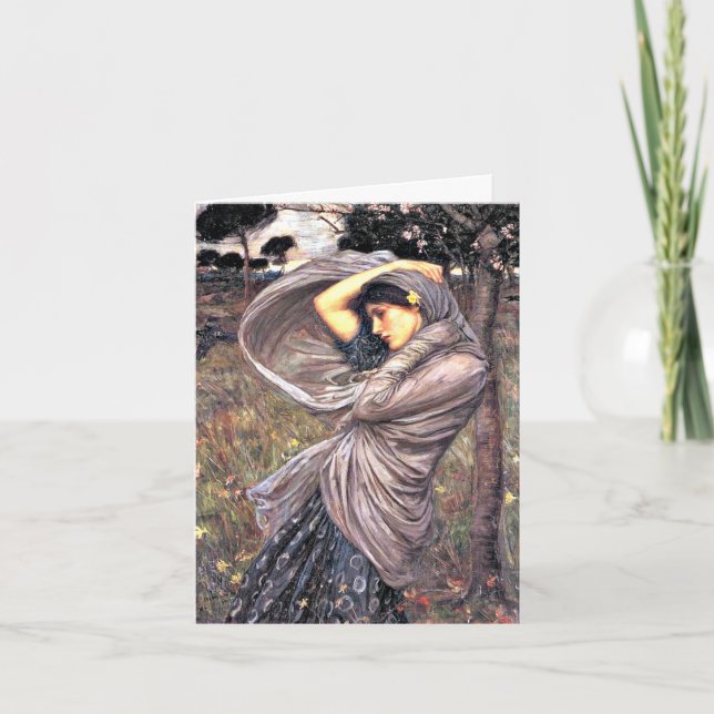 Boreas, fine art painting by John Waterhouse Holiday Card (Front)