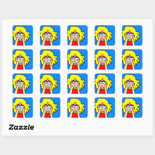Bored Blonde  Square Sticker