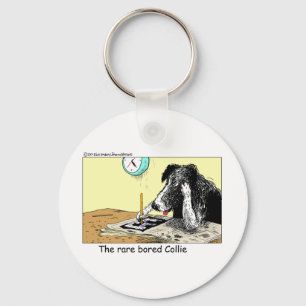 Bored Border Collie Funny Gifts Tees Collectibles Key Ring