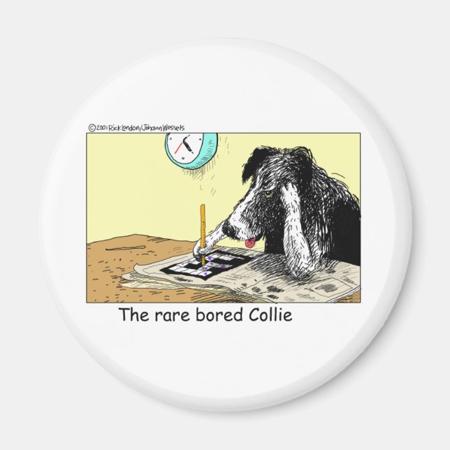 Bored Border Collie Funny Gifts Tees Collectibles Magnet (Front)