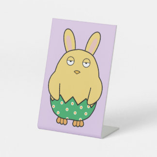 Bored Bunny Chick 02 Pedestal Sign