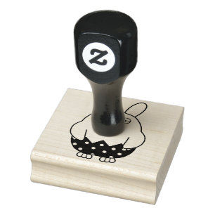 Bored Bunny Chick 02 Rubber Stamp