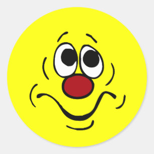 Bored Face Grumpey Classic Round Sticker