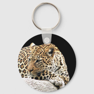 Bored leopard keychain