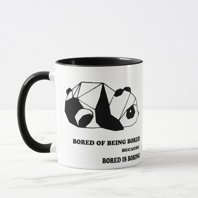 “Bored of Being Bored” Mug – Funny Panda Quote  (Left)