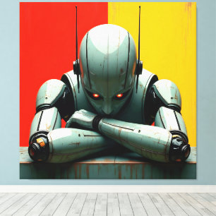 Bored Robot Canvas Print