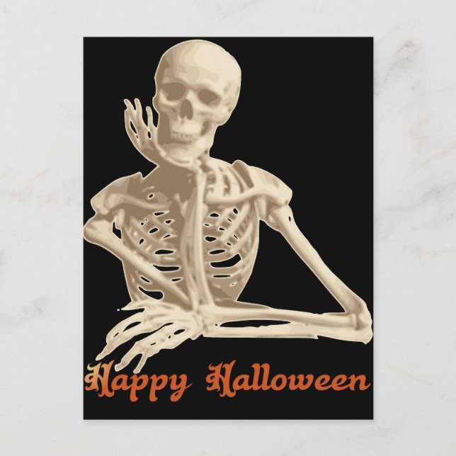 Bored Skeleton Postcard (Front)