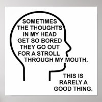 Bored Thoughts Funny Poster