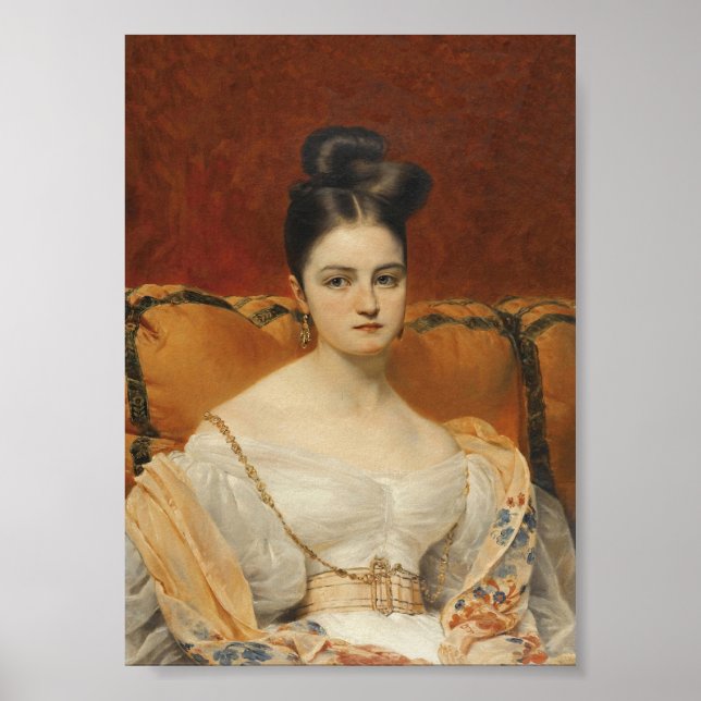 Bored Young Woman, Vintage Portrait Poster (Front)