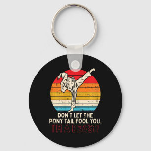 Boredkoalas Dont Let Ponytail Fool You Girl Kick K Key Ring