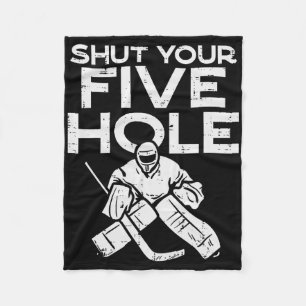 Boredkoalas Shut Your Five Hole Ice Hockey Goalie Fleece Blanket