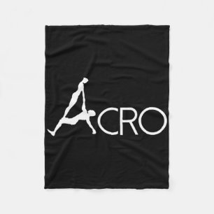 Boredkoalas Yoga Acro Dance Art White Outline Acro Fleece Blanket
