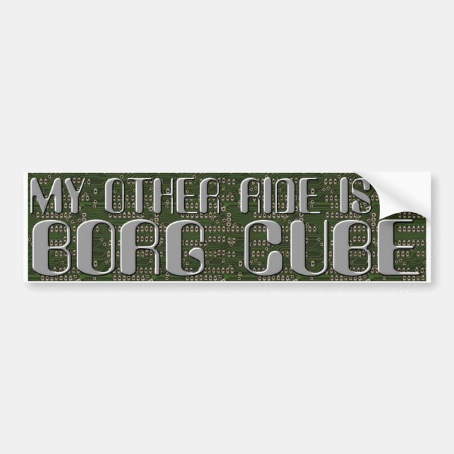 BORG CUBE BUMPER STICKER (Front)