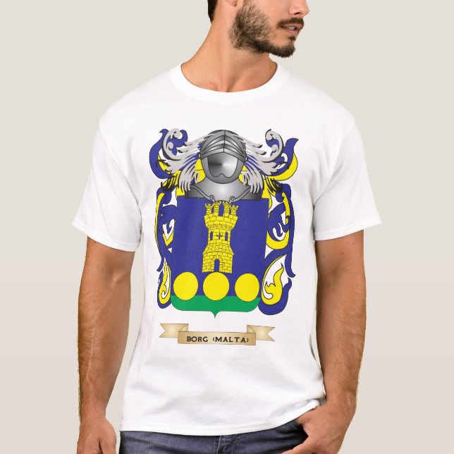 Borg-(Malta) Coat of Arms (Family Crest) T-Shirt (Front)