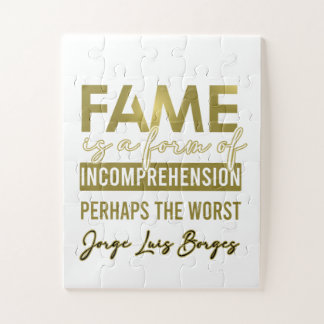 Borges quote Fame  Jigsaw Puzzle