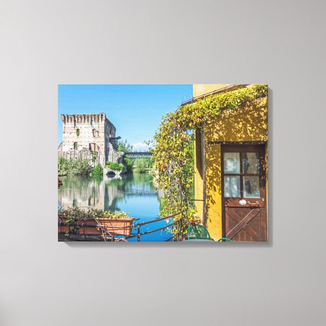 Borghetto sul Mincio view canvas print (Front)