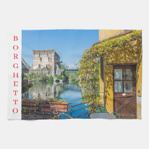 Borghetto sul Mincio view tea towel