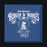 BORGIN & BURKES™ Dark Artefacts Store Graphic Magnet<br><div class="desc">Dark magical artefacts and unusual antiques can be found at BORGIN & BURKES™ on Diagon Alley. Wear this shop graphic on a cosy tee,  or on a shopping tote to carry around all your magical finds! Shop this design on more custom Zazzle products for the perfect gift.</div>