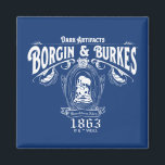 BORGIN & BURKES™ Dark Artefacts Store Graphic Magnet<br><div class="desc">Dark magical artefacts and unusual antiques can be found at BORGIN & BURKES™ on Diagon Alley. Wear this shop graphic on a cosy tee,  or on a shopping tote to carry around all your magical finds! Shop this design on more custom Zazzle products for the perfect gift.</div>