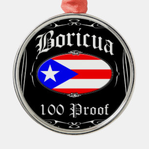 Boricua 100 Proof Metal Tree Decoration
