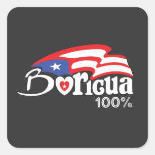 Boricua 100% Puerto Rico Sticker