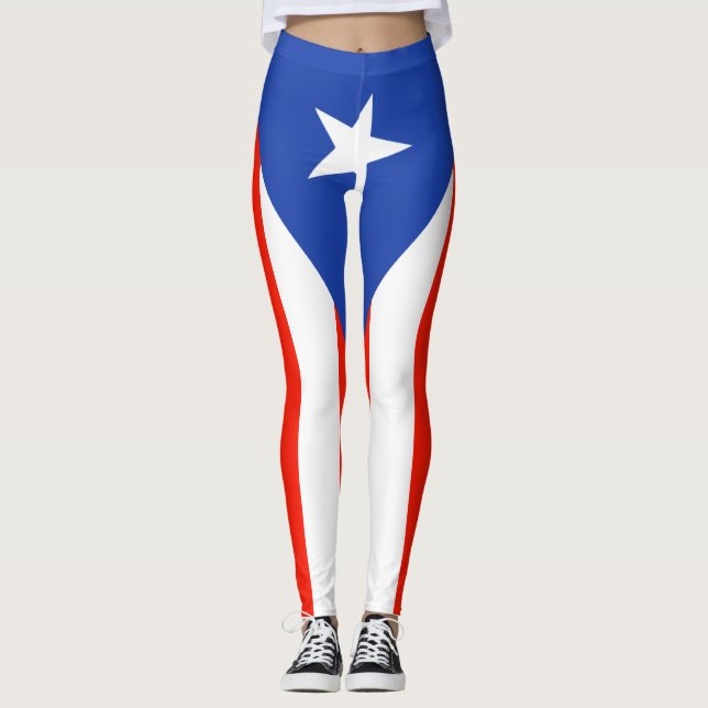 Boricua Bandera Flag Puerto Rico 5Julio Leggings (Front)