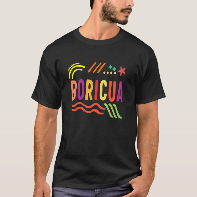 Boricua Born Puerto Rico Flag Patriotic Proud Puer T-Shirt (Front)