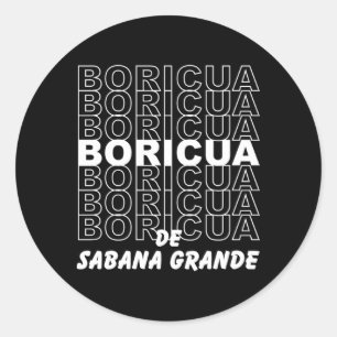 Boricua De Sabana Grande Puerto Rico Classic Round Sticker