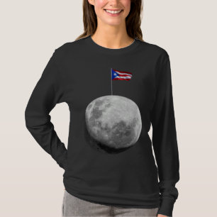 Boricua hasta en la luna Puerto Rico's flag on the T-Shirt