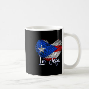 Boricua Jefa Puerto Rico Heart Flag Boricua Mum Mo Coffee Mug