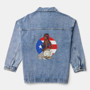 Boricua Morena Puerto Rican Girl Puerto Rico Flag Denim Jacket