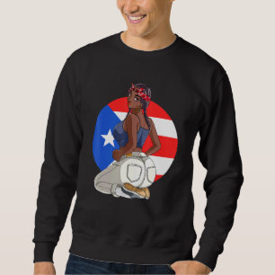 Boricua Morena Puerto Rican Girl Puerto Rico Flag Sweatshirt