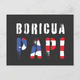 Boricua Papi Puerto Rican Dad Flag Postcard