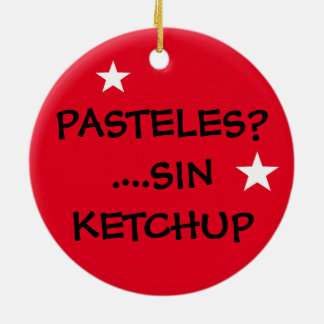Boricua pasteles PuertoRico flag Christmas Ceramic Tree Decoration