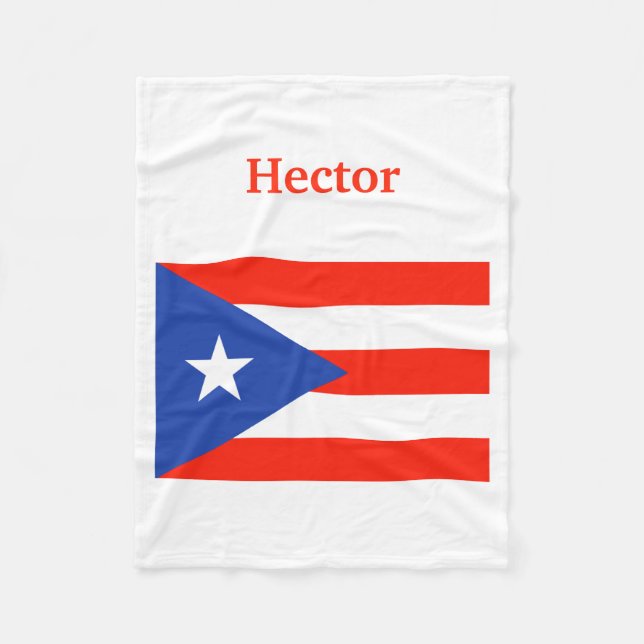 Boricua Puerto Rican Bandera 4Hector (Name) Fleece Blanket (Front)