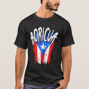 Boricua Puerto Rican Flag Distressed T-Shirt