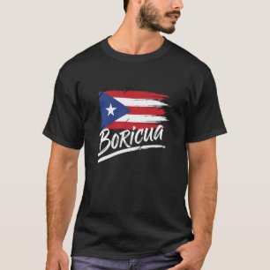 Boricua Puerto Rican Flag Script Latino Funny Isla T-Shirt