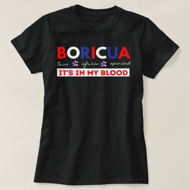 Boricua Puerto Rican Pride Wepa Taino Nuyorican Fl T-Shirt (Design Front)