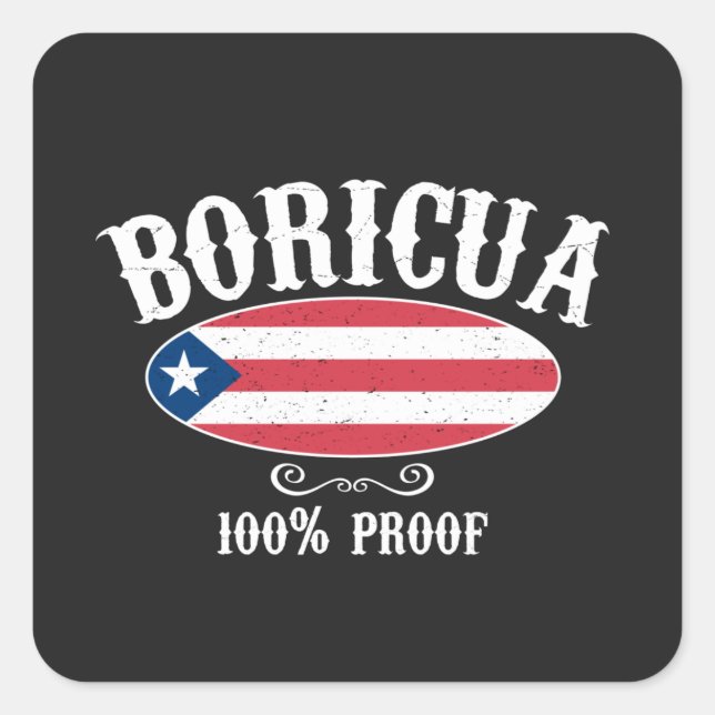 Boricua Puerto Rico 100% Sticker (Front)