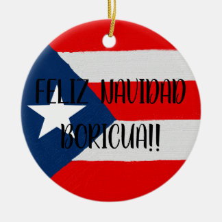 Boricua Puerto Rico flag coqui Christmas Ceramic Tree Decoration