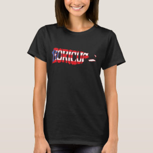 Boricua Puerto Rico Word Puerto Rican Flag Hispani T-Shirt