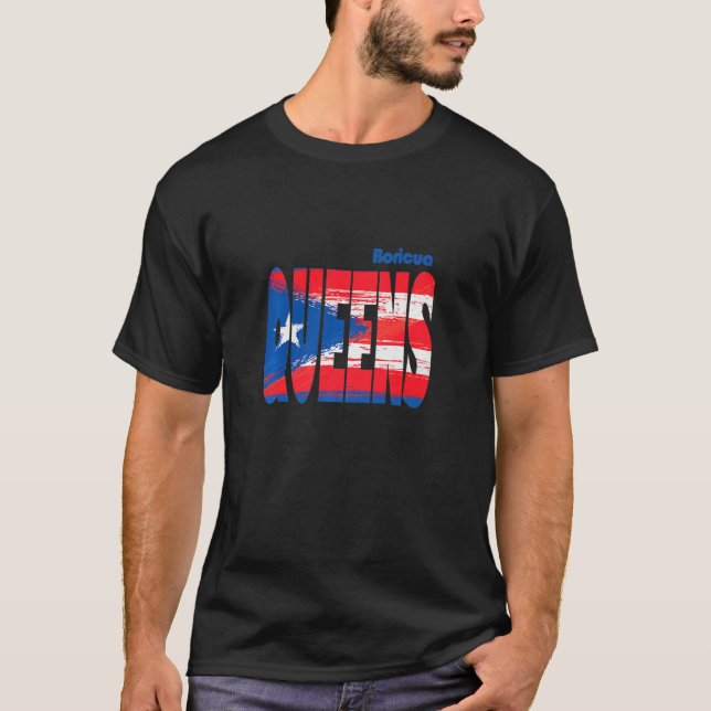 Boricua Roots Puerto Rico Pride PR Queens Puerto R T-Shirt (Front)