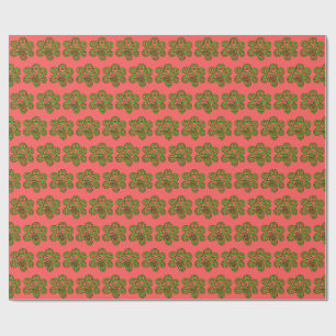 Boricua Sun Green Christmas wrapping paper