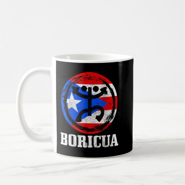 Boricua Taino Coqui Symbol Puerto Rico Flag Pride  Coffee Mug (Left)