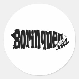 Borinquen.biz logo classic round sticker
