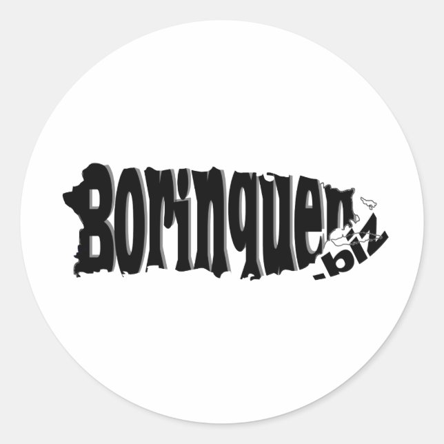 Borinquen.biz logo classic round sticker (Front)