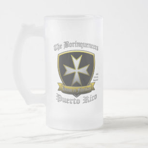 Borinqueneers Frosted Glass Beer Mug