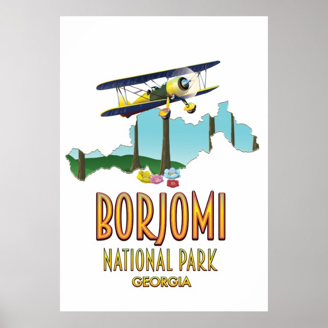Borjomi National Park Georgia map Poster (Front)